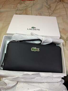 Lacoste L.12.12 Concept Petit Piqué Zip Wallet and Matching Wristlet Pouch Set
